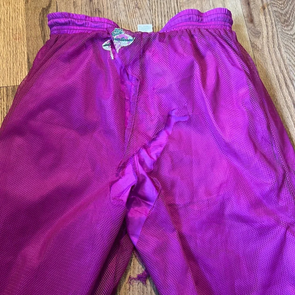 Vintage Nike Purple Nylon Windbreaker Track Pants Mesh Lined Ankle Zip Small